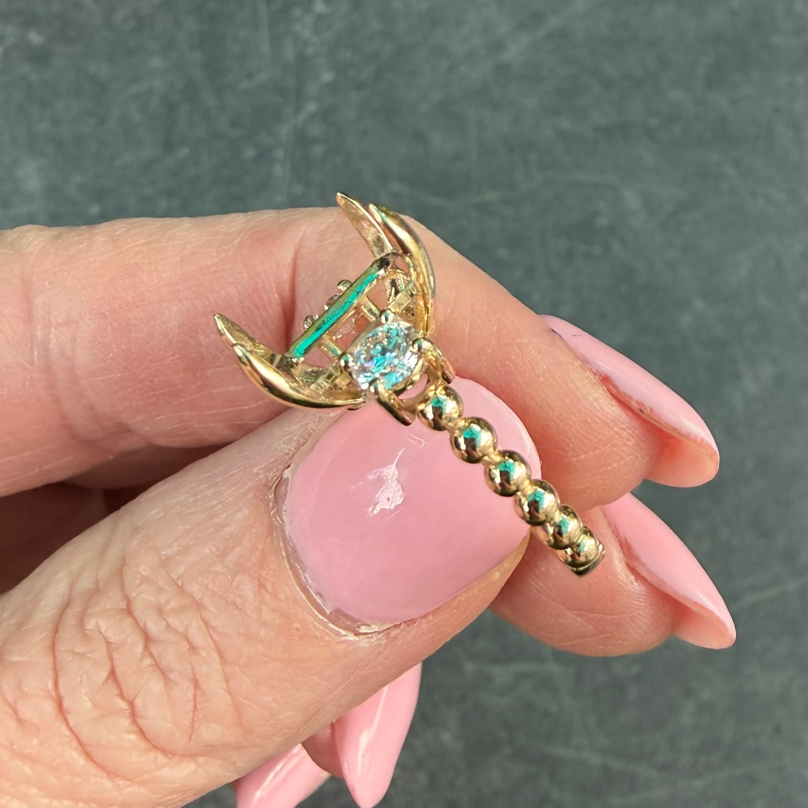3.8 TCW Emerald & Diamond Three Stone 14k Ring