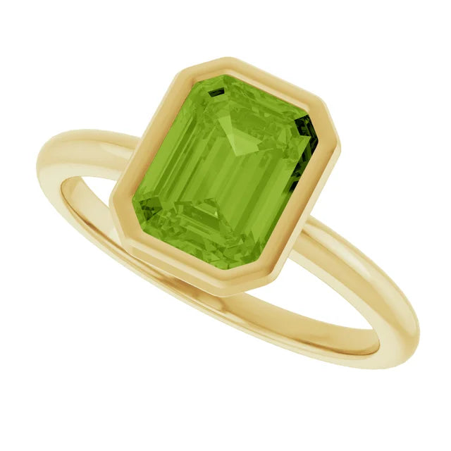 Bezel Set Peridot Ring