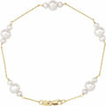 Three Stone Pearl Bracelet