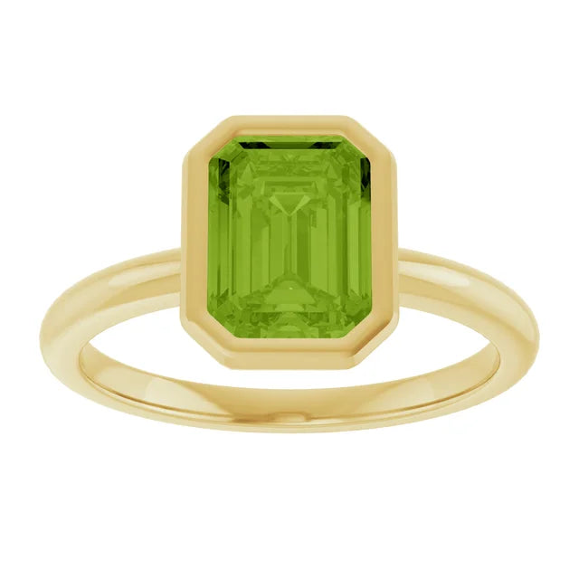 Bezel Set Peridot Ring