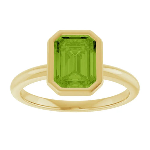 Bezel Set Peridot Ring