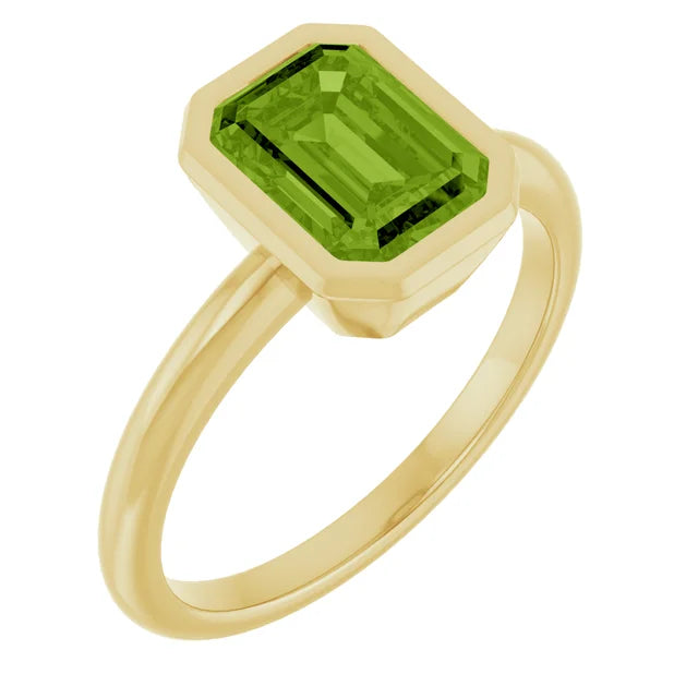 Bezel Set Peridot Ring