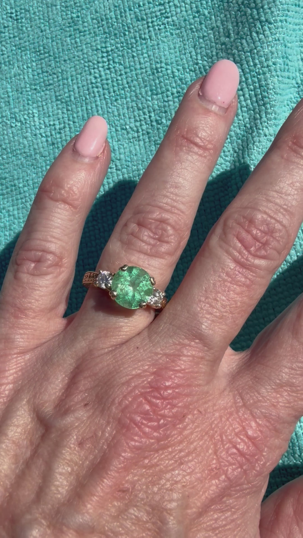 POPPY: 3.00 TCW Colombian Emerald & Diamond Ring