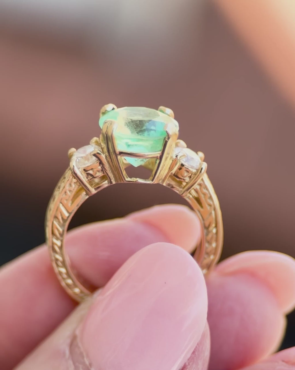Poppy: 3.00 TCW Colombian Emerald & Diamond Ring