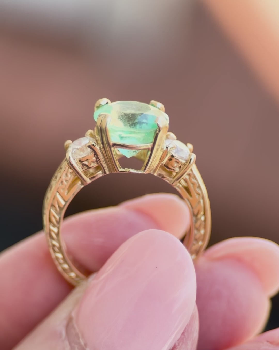 Poppy: 3.00 TCW Colombian Emerald & Diamond Ring